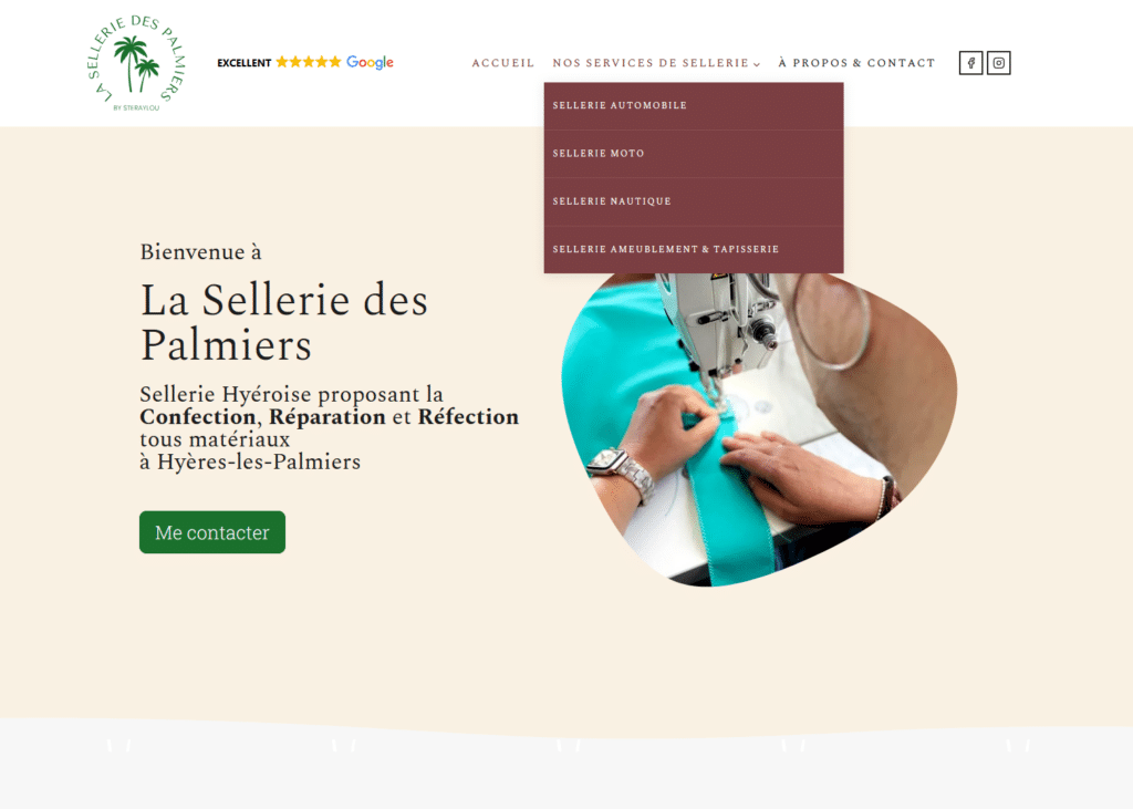 Capture du site selleriedespalmiers.fr