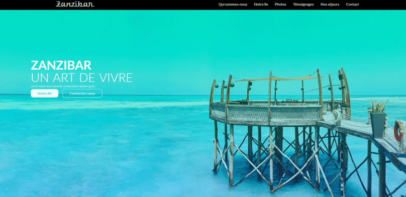 Page Web HTML/CSS pour l'agence de voyage "Zanzibar"